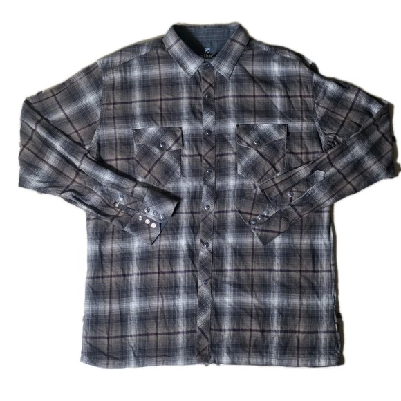 Kuhl Other - Kuhl Lowdown Button Up Plaid Flannel Shirt Mens XL Western Pearl Snap